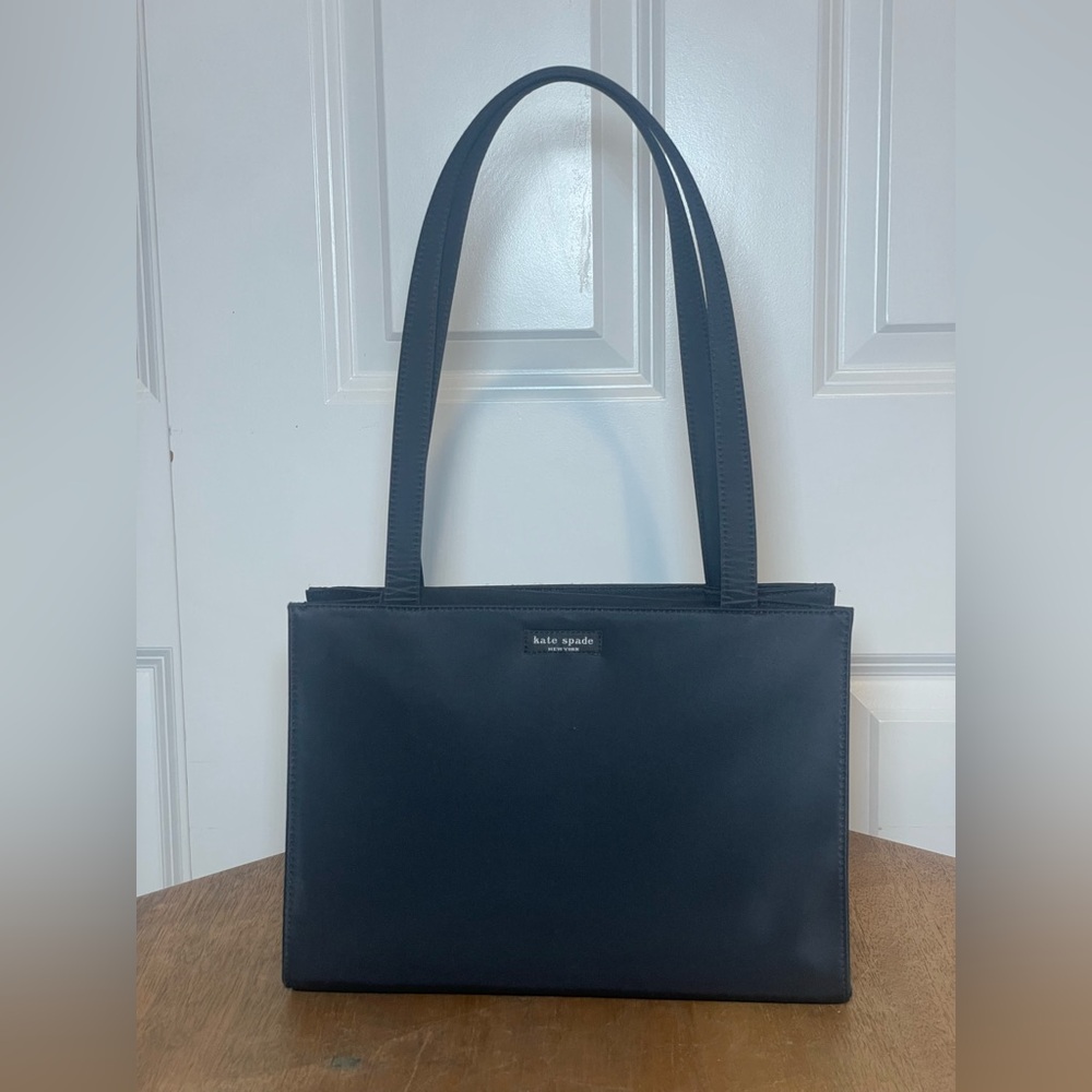 Kate Spade Black Structured Tote Bag | Classic Y2K Minimalist Handbag